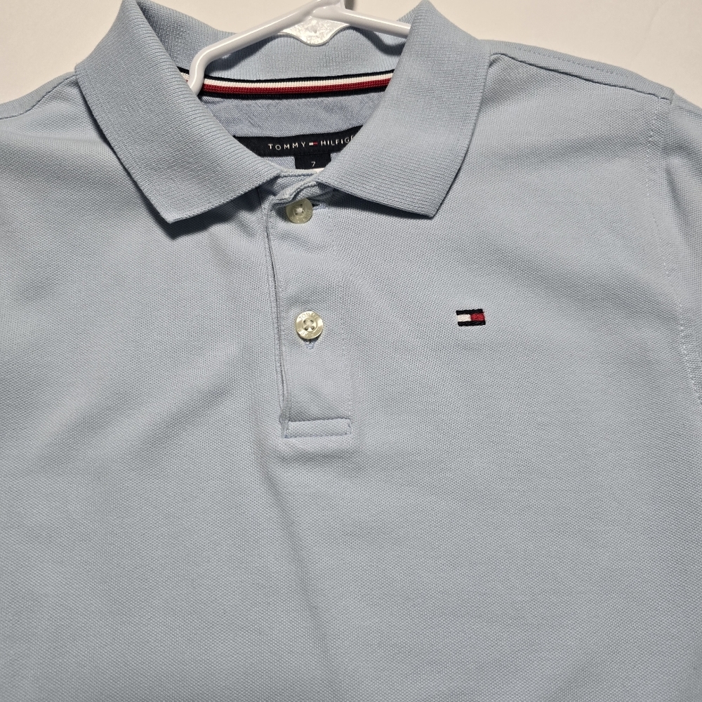 Boys Size 7 Tommy Hilfiger Polo Shirts Bundle - White, Blue, Gray - Picture 8 of 16